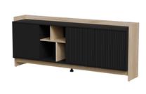 Komoda Cama Porto, ąžuolo sp./juoda sp., 77 cm x 190 cm x 38 cm