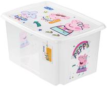Daiktadėžė su dangčiu, žaislams Keeeper Karolina "Peppa Pig", 45 l, skaidri sp., 55.5 x 40 x 30 cm
