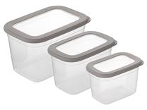 Pārtikas kastes komplekts Florina Foodie THK-094569, 0.8 - 2.3 l, caurspīdīga krās., 3 gab.