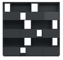 Black Red White Moko Bookstand 200cm Black Anthracite