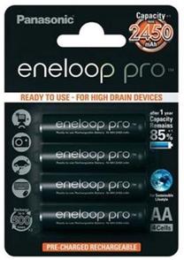 Prekė su pažeista pakuote. Įkraunamas elementas Panasonic Eneloop Pro, AA, 2500 mAh, 4 vnt.