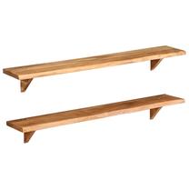 Sieninė lentyna VLX Solid Acacia Wood 247929, ruda sp., 16 cm x 20 cm x 120 cm
