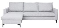 Kampinė sofa - lova Bodzio Milano TMIN-N2, balta sp./šviesiai pilka sp., 239 x 177 cm x 90 cm