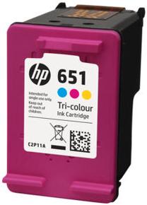Rašalinio spausdintuvo kasetė HP 651, mėlyna sp./geltona sp./violetinė sp.