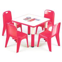 Vaikiškas stalas V-CH-SIMBA-ST-KWADRAT-CZERWONY#####, 60 cm x 60 cm x 46 cm