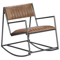 Кресло-качалка VLX Real Leather 282904, светло-коричневый цв., 75 см x 54 см x 70 см