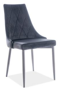 Valgomojo kėdė Trix B Velvet, juoda sp., 47 cm x 47 cm x 89 cm