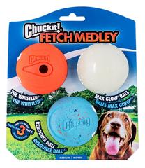 Игрушка для собаки, мячик Chuckit! Fetch Medley, Ø 8.5 см, синий цв./белый цв./oранжевый цв., M
