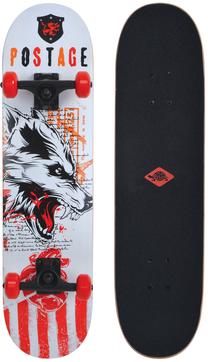 Скейтборд Schildkrot Grinder 31'' Wolf, белый цв./черный цв./красный цв.