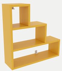 Sieninė lentyna Kalune Design Piramit 854KLN1716, geltona sp., 62 cm x 18 cm x 62 cm