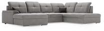 Kampinė sofa - lova Polak Meble Bruno, pilka sp., dešininė, 357 x 227 cm x 102 cm