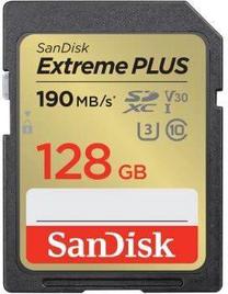 Prekė su pažeista pakuote. Atminties kortelė SanDisk Extreme Plus, 128 GB