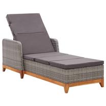 Lauko gultas VLX Solid Acacia 46013, antracito sp., 200 cm x 70 cm x 30 - 90 cm