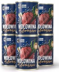 Mitrā barība (konservi) suņiem John Dog Berry Beef & Blackberries, liellopa gaļa, 0.4 kg, 6 gab.