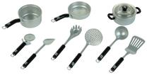 Rotaļu virtuves piederumi Klein Equipment Set, metāliska krās.