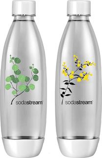 Ūdens pudele SodaStream Fuse Brush Twinpack, dzeltena krās./zaļa krās./pelēka krās., pet, 1 l, 2 gab.