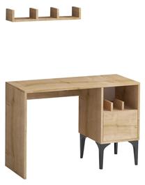 Rašomasis stalas su spintele Kalune Design Olla, 100 cm x 45 cm, 74 cm, ąžuolo sp.