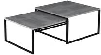 Kavos staliukas Nevio, juoda sp./pilka sp., 69 cm x 69 cm x 39 cm
