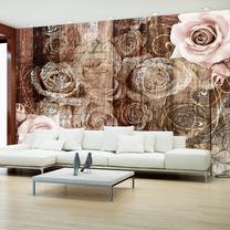 Fototapete Artgeist Old Wood & Roses 4XLFT109SAM, 280 cm x 392 cm