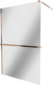 Dušo sienelė Mexen Kioto+ Walk-In, 70 cm x 200 cm, rausvojo aukso sp./grūdintas