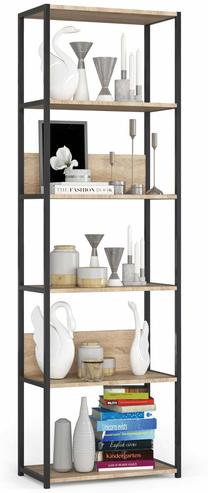 Pastatoma lentyna Akord Furniture Factory, juoda sp./sonoma ąžuolo sp., 192 cm x 60 cm x 32 cm
