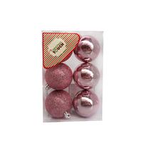 Eglutės žaisliukų rinkinys Christmas Touch N3/6006AB-PK, rožinė sp., 6 cm, plastikas, 6 vnt.