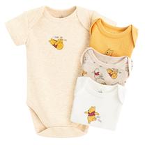 Bērnu rāpulītis ar īsām piedurknēm, neformāls, mazuļiem Cool Club Winnie The Pooh LCB2800578-00, balts krās./dzeltens krās./bēša krās., 68 cm, 4 gab.