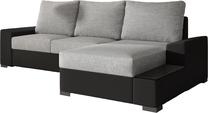 Kampinė sofa Negro Sawana 21, Soft 11, juoda sp./pilka sp., dešininė, 160 x 245 cm x 90 cm