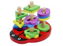 Attīstoša rotaļlieta Wooden Puzzle Ladybug, 11.5 cm, daudzkrāsaina, 16 gab.