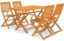 Lauko baldų komplektas VLX 5 Piece Folding Outdoor Dining Set