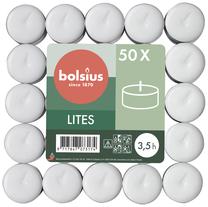 Žvakė, arbatinė Bolsius, 3.5 h, 50 vnt., balta sp.