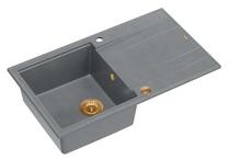 Virtuves izlietne Quadron Evan 111, granīts, 86 cm x 50 cm x 21 cm, sudraba krās./vara krās.