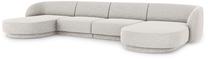 Sofa Micadoni Home Miley Velvet Panoramic, šviesiai pilka sp., 334 x 115 cm x 74 cm