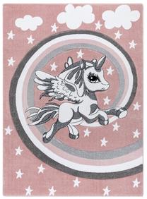 Ковер комнатные Hakano Tinies Pony, белый цв./розовый цв./серый цв., 190 см x 140 см
