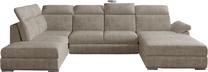 Kampinė sofa Evanell Dora 21, šviesiai ruda sp., dešininė, 216 x 330 cm x 102 cm