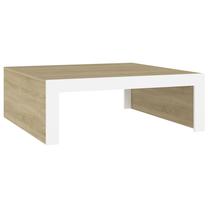 Kavos staliukas VLX, ruda sp./balta sp., 100 cm x 100 cm x 35 cm