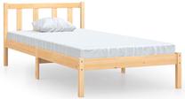 Lova viengulė VLX Solid Pinewood, 90 x 200 cm, ruda sp., be čiužinio, su grotelėmis