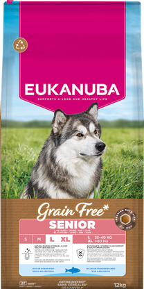 Sausas šunų maistas Eukanuba Senior Large, žuvis, 12 kg