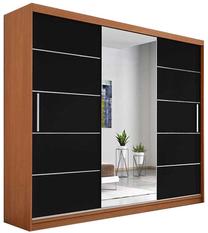 Spinta Idzczak Meble Alba, alksnio sp./juoda sp., 250 cm x 61 cm x 218 cm, su veidrodžiu