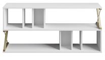 ТВ стол Kalune Design Termas, золотой цв./белый цв., 140 см x 29.5 см x 64.4 см