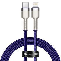 Laidas Baseus Cafule CATLJK-A05, USB Type C/Lightning, 100 cm, sidabro sp./violetinė sp., 20 W