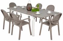 Lauko baldų komplektas Palma/Alloro, rusvai gelsva, 6 vietų