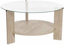 Kavos staliukas Nordure Clara, smėlio, 75 cm x 75 cm x 40 cm