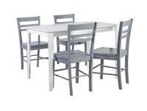 Valgomojo komplektas Home4you Take Away, baltas/pilkas