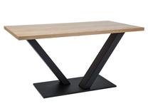 Stalas, ąžuolo sp./juoda sp., 180 cm x 90 cm x 78 cm