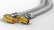 Vads Goobay TV Antenna Cable Coax plug, Coax socket, balta krās.