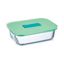 Toidukarp Luminarc Unique Box, 0.63 l, 17.4 cm x 12.8 cm, läbipaistev v./roheline v.