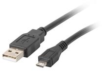 Vads Lanberg Micro USB / USB USB 2.0 A male, Micro USB 2.0 B male, 1 m, melna krās.