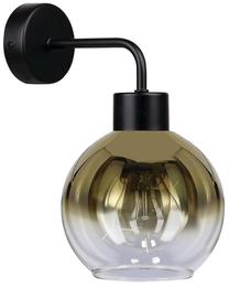 Светильник настенный Candellux Lighting Lady, E27, 1 x 40 Вт, прозрачный цв./золотой цв. / черный цв., 14 x 13 см
