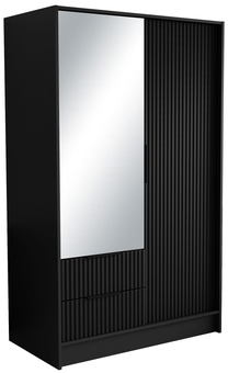 Spinta ADRK Norel, juoda sp., 100 cm x 51 cm x 200 cm, su veidrodžiu